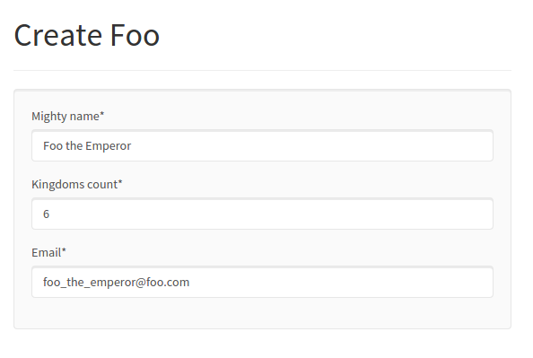 Foo form without submit