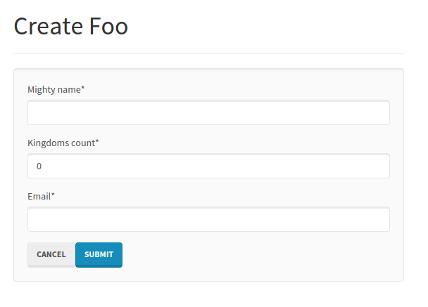 Foo form with submit